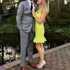 J Crew Tulip Hem Dress -Neon Yellow